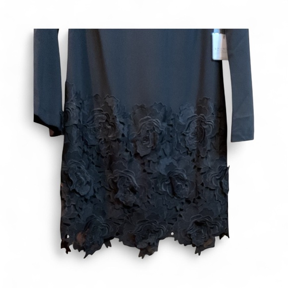 NWT Laundry by Shelli Segal Los Angeles Black Floral Tone On Tone Dress Size 6* - Picture 2 of 6